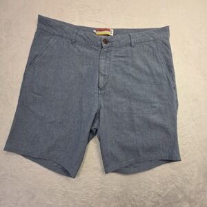 Soludos Mens Blue Chambray Shorts Size L Flat Front Casual Summer Lightweight
